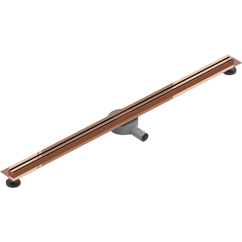 Mexen Flat 360° Slim drainage linéaire pivotant 130 cm, or rose - 1641130