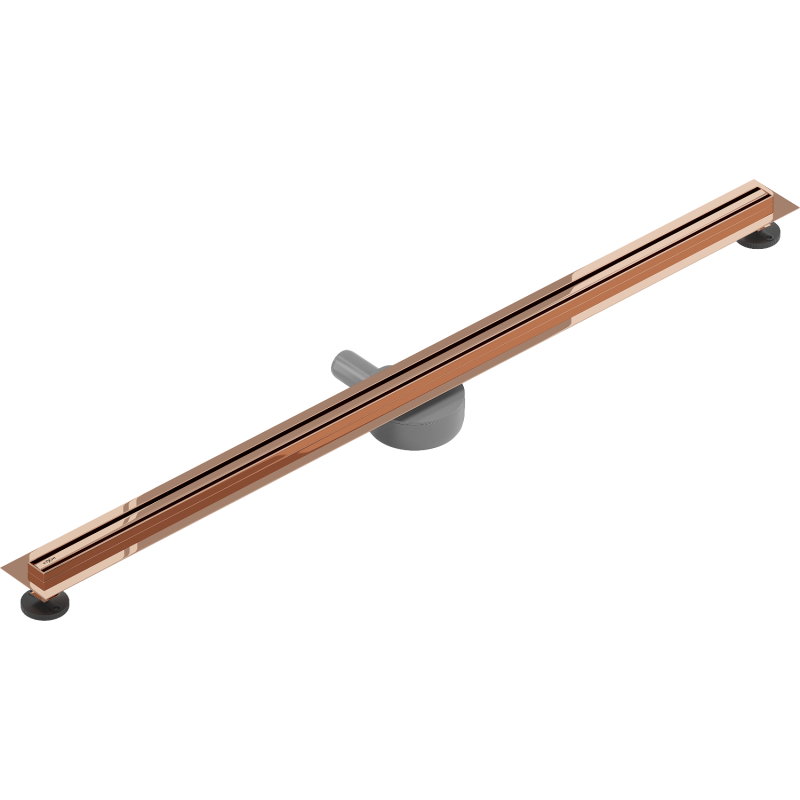 Mexen Flat 360° Slim caniveau linéaire rotatif 140 cm, or rose - 1641140