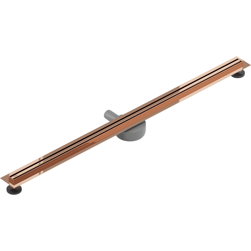 Mexen Flat 360° Slim drainage linéaire rotatif 150 cm, or rose - 1641150