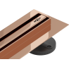 Mexen Flat 360° Slim drainage linéaire rotatif 150 cm, or rose - 1641150