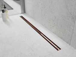 Mexen Flat 360° Slim drainage linéaire rotatif 150 cm, or rose - 1641150