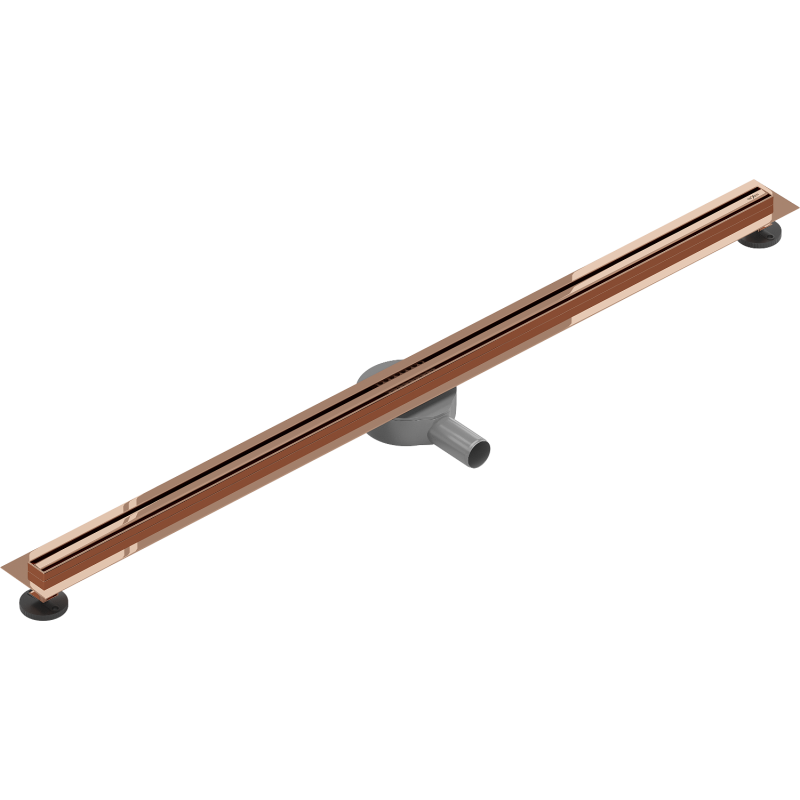 Mexen Flat 360° Slim siphon linéaire pivotant 160 cm, or rose - 1641160