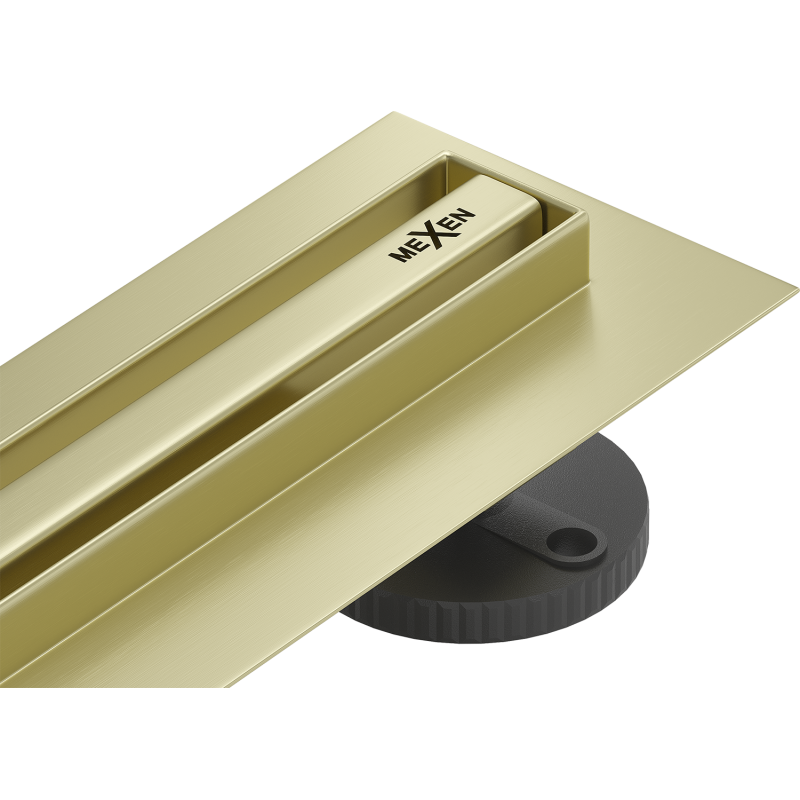 Mexen Flat 360° Slim drainage linéaire pivotant 60 cm, or brossé - 1A41060