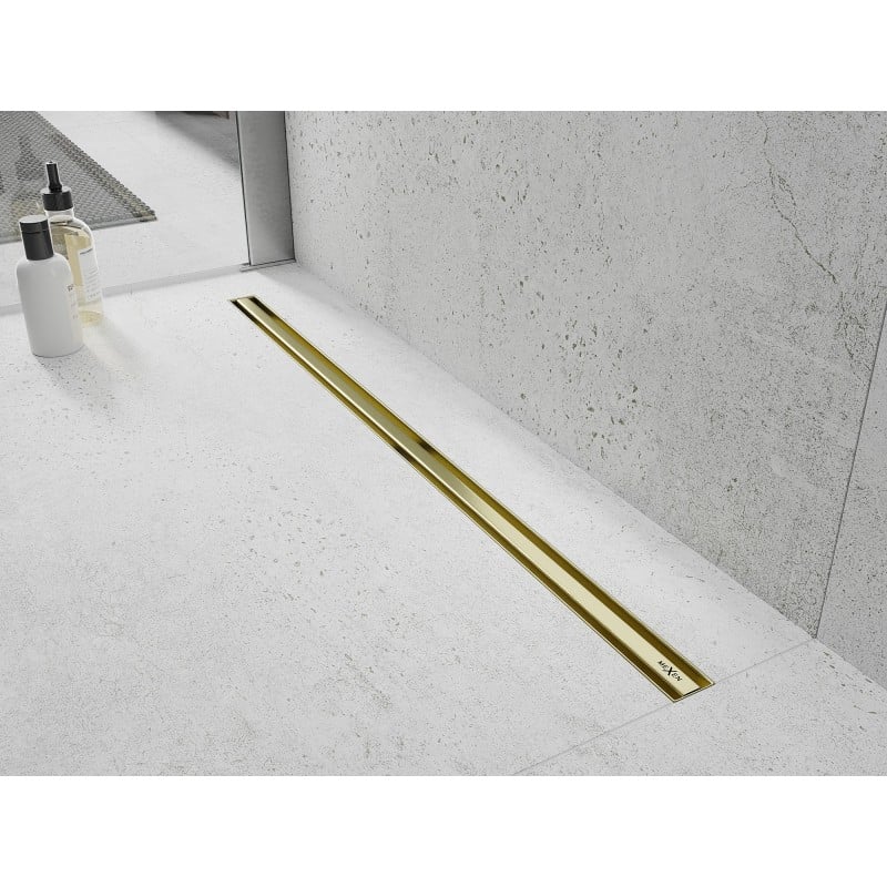 Mexen Flat 360° Slim évacuation linéaire rotative 90 cm, or brossé - 1A41090