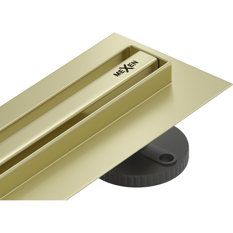 Mexen Flat 360° Slim caniveau de douche linéaire rotatif 160 cm, doré brossé - 1A41160