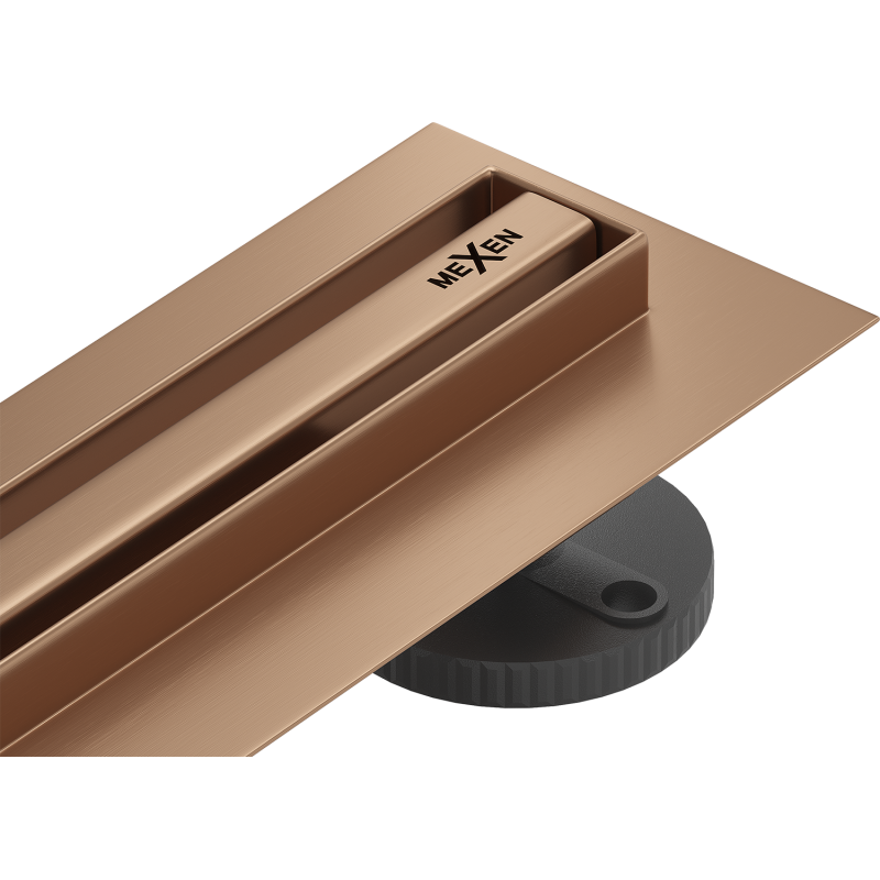 Mexen Flat 360° Slim drainage linéaire rotatif 70 cm, cuivre brossé - 1C41070