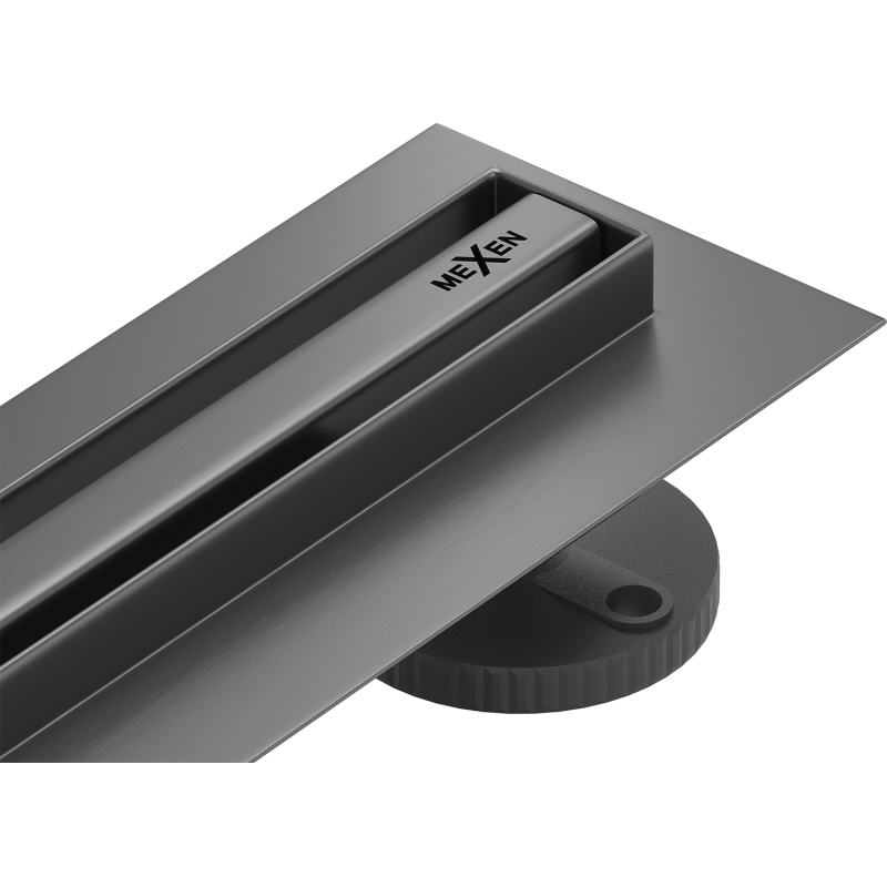 Mexen Flat 360° Slim caniveau linéaire rotatif 110 cm, gris fusil brossé - 1E41110