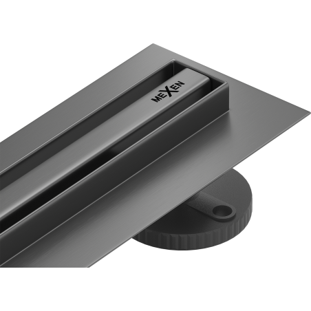 Mexen Flat 360° Slim caniveau linéaire rotatif 110 cm, gris fusil brossé - 1E41110