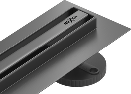 Mexen Flat 360° Slim caniveau linéaire rotatif 110 cm, gris fusil brossé - 1E41110