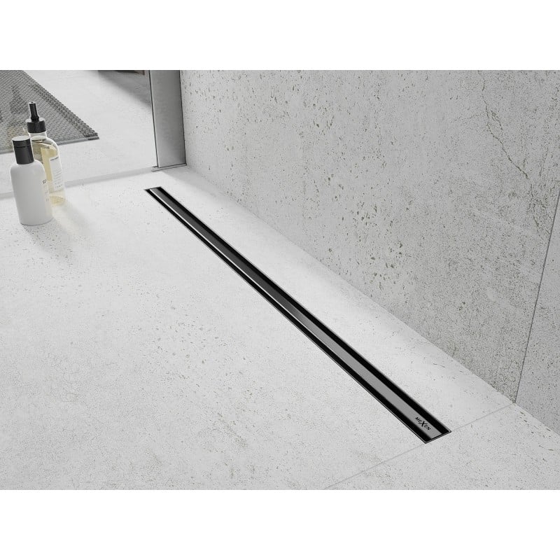 Mexen Flat 360° Slim caniveau linéaire pivotant 140 cm, gris pistolet brossé - 1E41140