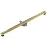 Mexen Flat 360° Slim caniveau linéaire rotatif 130 cm, or brossé - 1A41130
