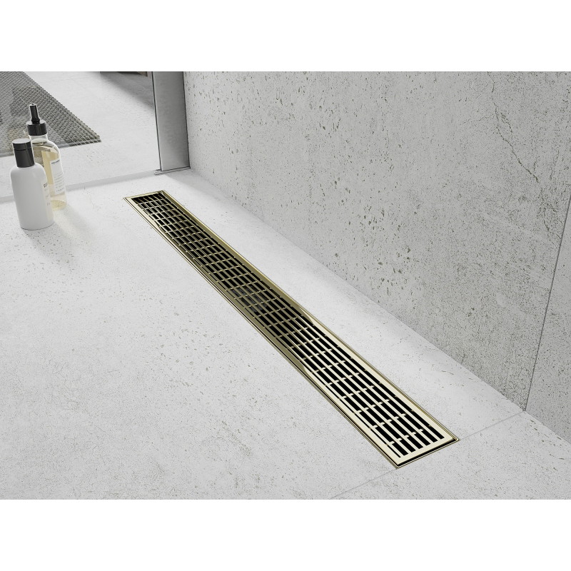 Mexen Flat 360° M33 drain linéaire pivotant 100 cm, doré - 1533100-40