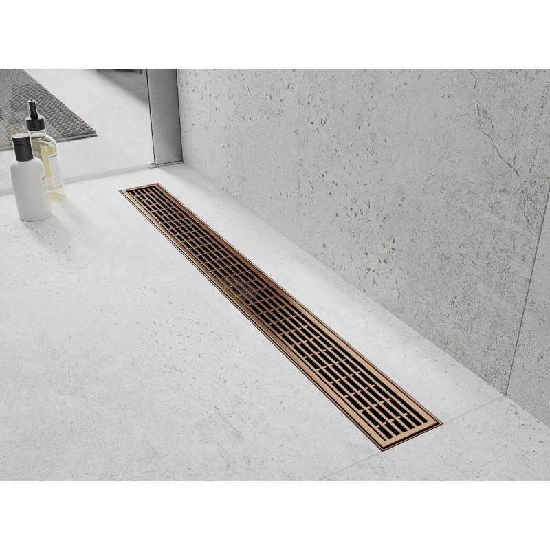 Mexen Flat M33 siphon linéaire 90 cm, cuivre brossé - 1C33090-15