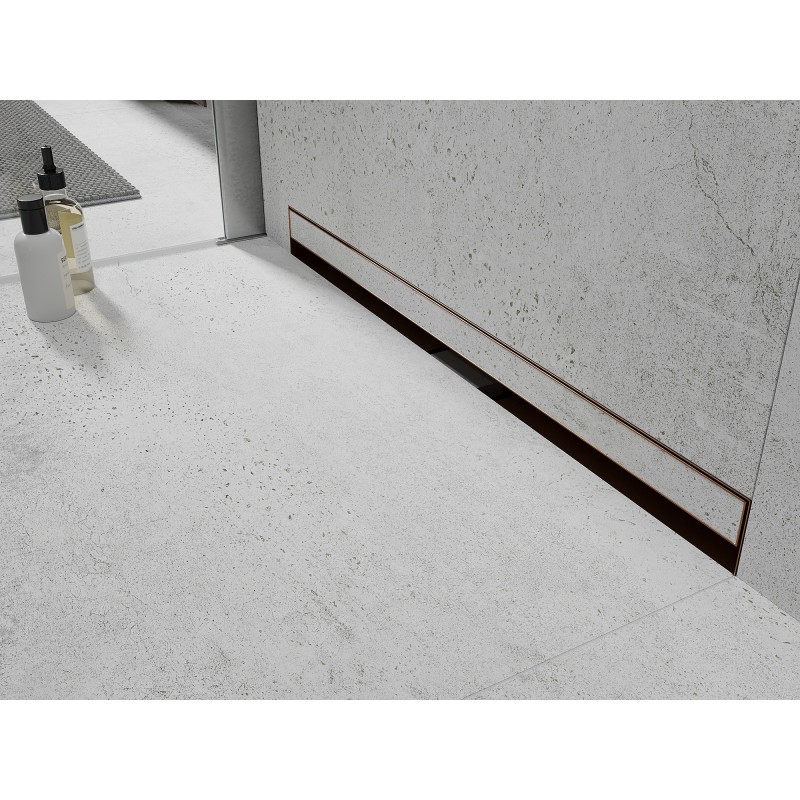 Mexen Flat Wall drainage linéaire mural 2en1 90 cm, cuivre brossé - 1C30090