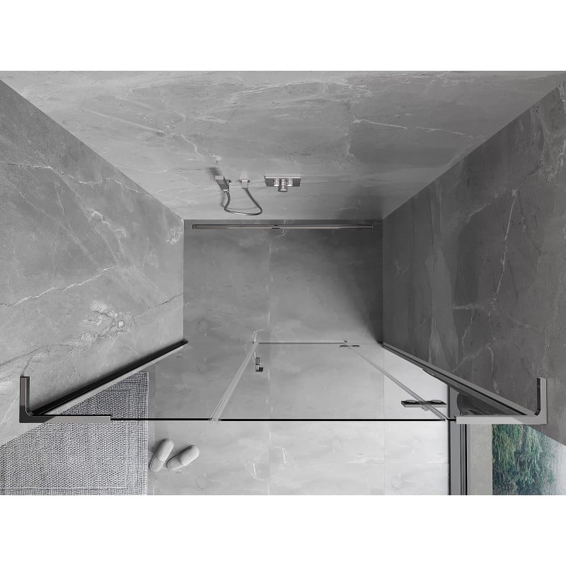 Mexen Mist-H L porte de douche pivotante droite 145 cm, transparent, chrome - 8A5L-145-001-01-00-P