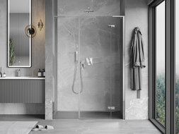 Mexen Mist-H L porte de douche pivotante droite 155 cm, transparent, chrome - 8A5L-155-001-01-00-P