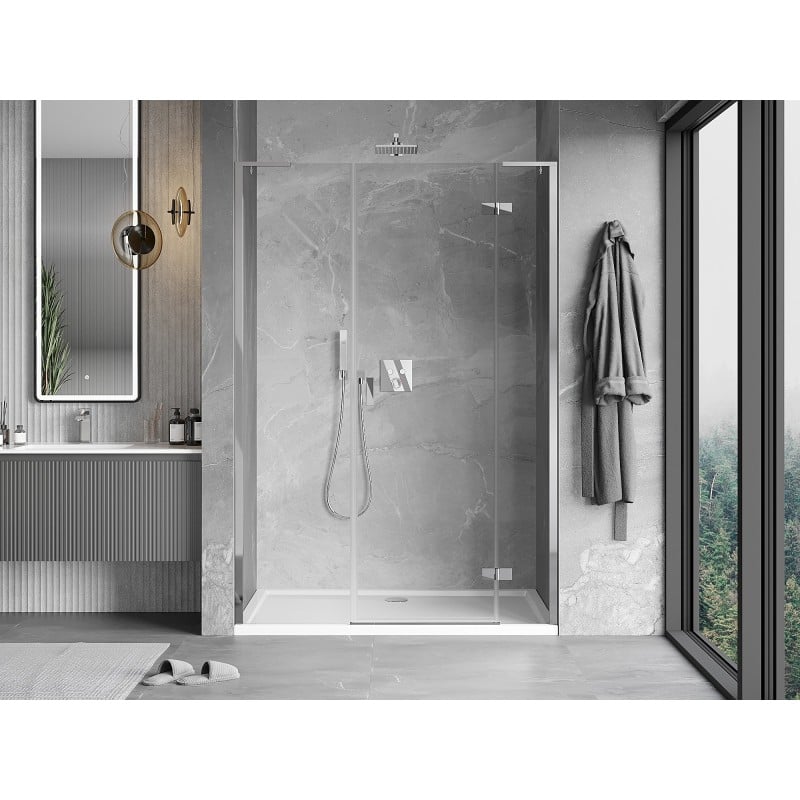 Mexen Mist-H L porte de douche pivotante droite 155 cm, transparent, chrome - 8A5L-155-001-01-00-P