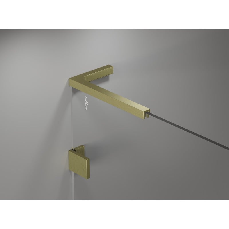 Mexen ensemble de supports d'angle en L pour portes et parois de douche 6-8 mm, doré brossé - 830-12-55
