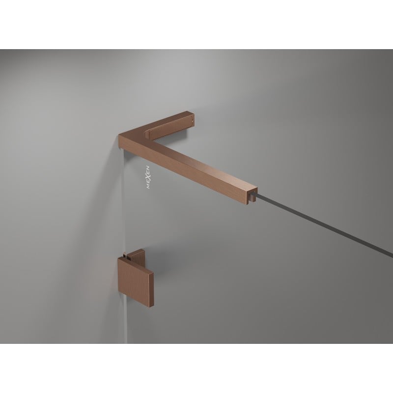 Mexen ensemble de supports d'angle en L pour portes et parois de douche 6-8 mm, cuivre brossé - 830-12-65