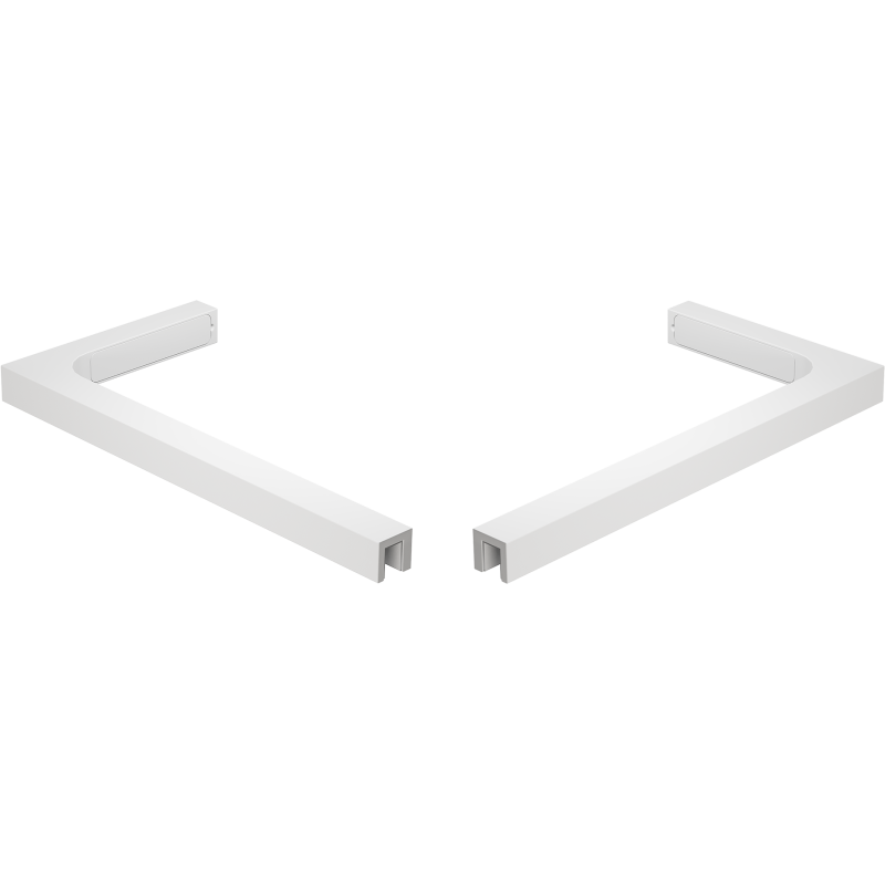 Mexen ensemble de supports d'angle en L pour portes et parois de douche 6-8 mm, blanc - 830-12-20