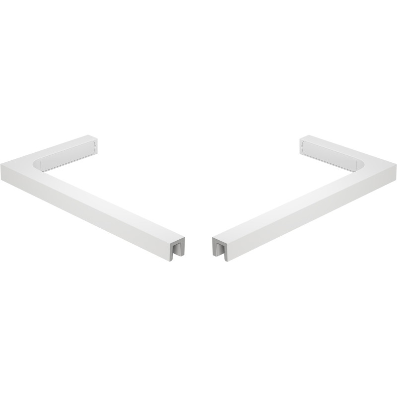 Mexen Uni-L1 Ensemble de supports d’angle en L pour portes et parois de douche en verre de 6 à 8 mm, blanc - 830-12-20