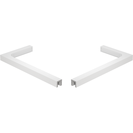 Mexen Uni-L1 Ensemble de supports d’angle en L pour portes et parois de douche en verre de 6 à 8 mm, blanc - 830-12-20