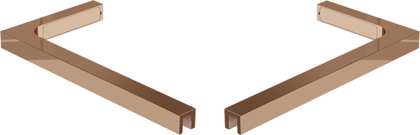 Mexen kit d'équerres en L pour portes et panneaux de douche 6-8 mm, or rose - 830-12-60