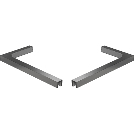 Mexen ensemble de supports d'angle en L pour portes et panneaux de douche 6-8 mm, gris canon brossé - 830-12-66