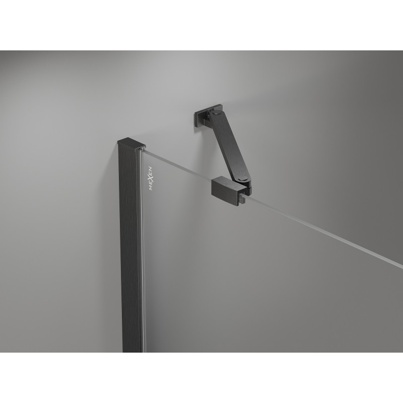 Mexen Uni-S support coudé pour portes et parois de douche 6-8 mm, gun gray brossé - 830-09-66