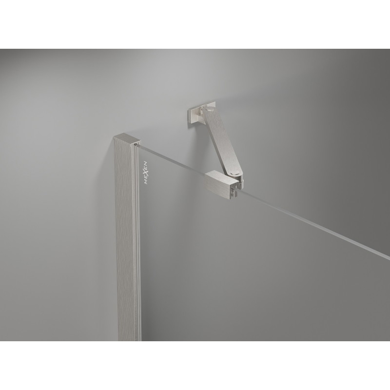 Mexen Uni-S support incliné pour portes et parois de douche de 6 à 8 mm, nickel brossé - 830-09-97