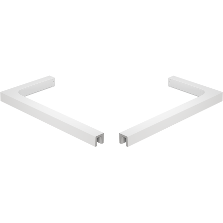 Mexen Uni-L2 Kit de supports d'angle en L pour parois de douche de 10 mm, blanc - 800-07-20