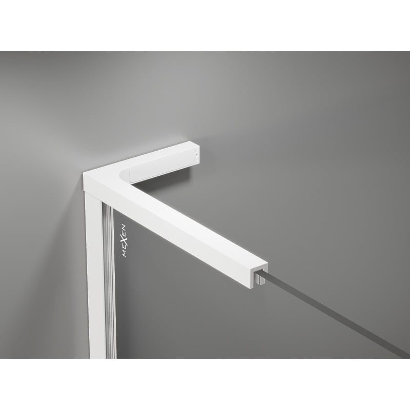 Mexen ensemble de supports d'angle en L pour parois de douche 10 mm, blanc - 800-07-20