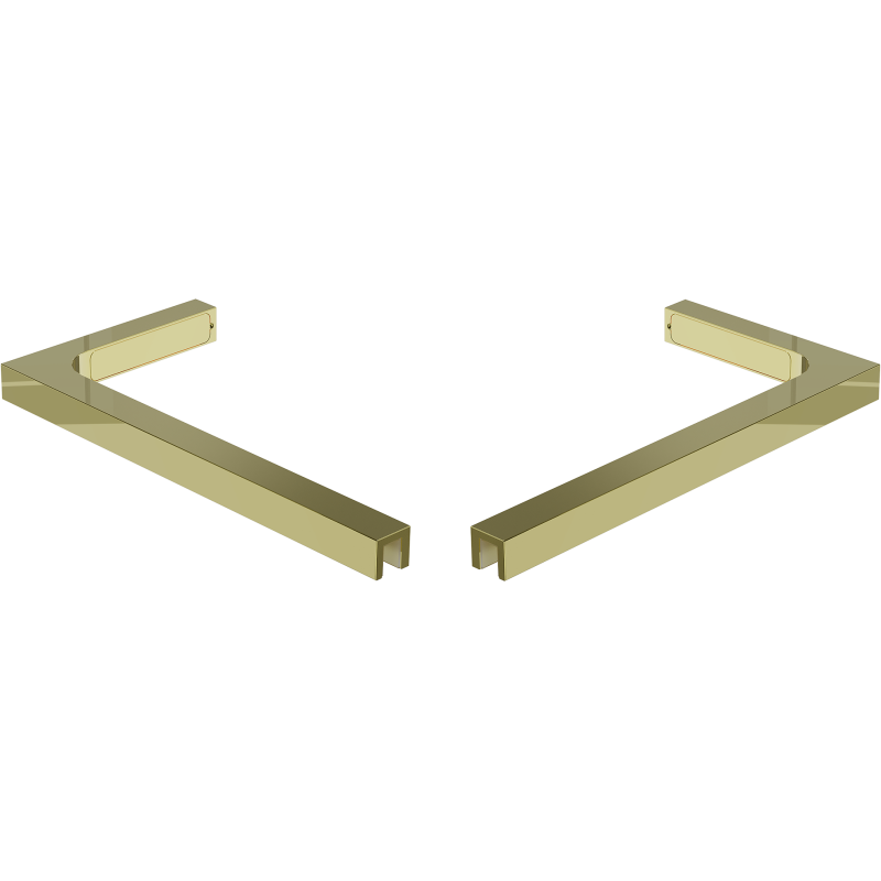 Mexen ensemble de supports d'angle en L pour parois de douche 10 mm, doré - 800-07-50