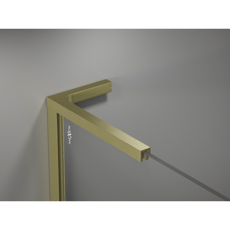 Mexen ensemble de supports d'angle en L pour parois de douche 10 mm, doré brossé - 800-07-55