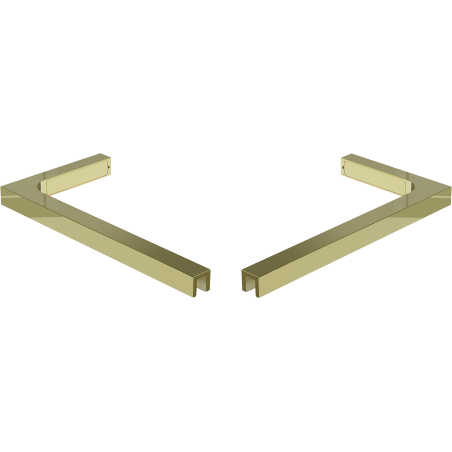 Mexen ensemble de supports d'angle en L pour parois de douche 10 mm, doré brossé - 800-07-55