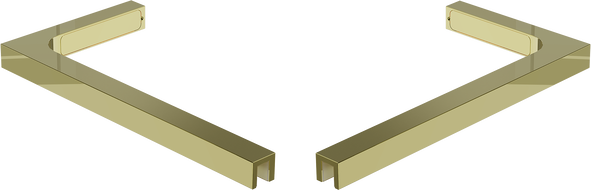 Mexen ensemble de supports d'angle en L pour parois de douche 10 mm, doré brossé - 800-07-55