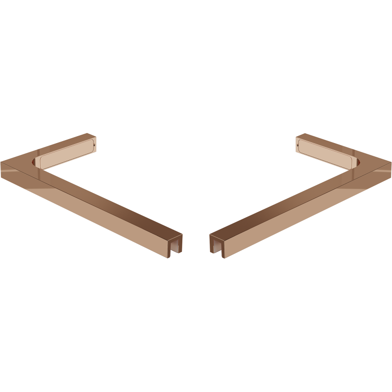 Mexen ensemble de supports d'angle L pour parois de douche 10 mm, or rose - 800-07-60