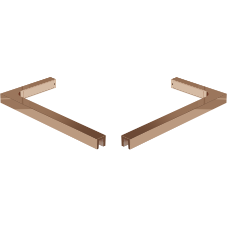 Mexen ensemble de supports d'angle L pour parois de douche 10 mm, or rose - 800-07-60