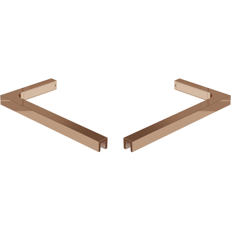 Mexen Uni-L2 Ensemble de supports d'angle en L pour parois de douche de 10 mm, or rose - 800-07-60