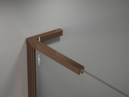 Mexen Uni-L2 Ensemble de supports d'angle en L pour parois de douche de 10 mm, or rose - 800-07-60
