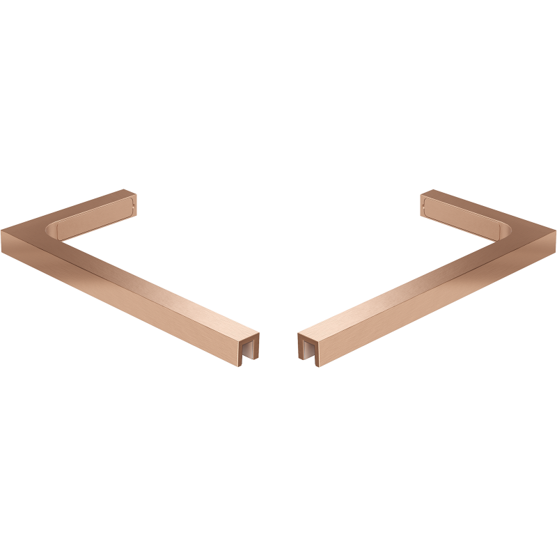 Mexen ensemble de supports d'angle en L pour écrans de douche 10 mm, cuivre brossé - 800-07-65