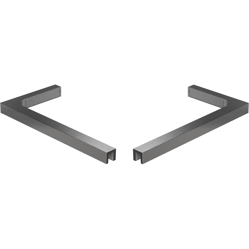 Mexen ensemble de supports d'angle en L pour parois de douche 10 mm, gris canon brossé - 800-07-66