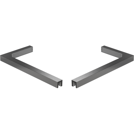 Mexen ensemble de supports d'angle en L pour parois de douche 10 mm, gris canon brossé - 800-07-66