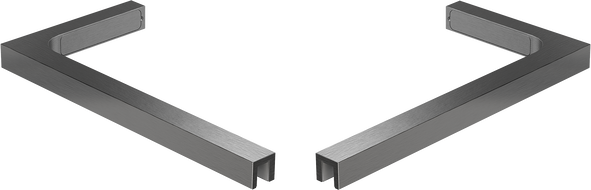 Mexen ensemble de supports d'angle en L pour parois de douche 10 mm, gris canon brossé - 800-07-66