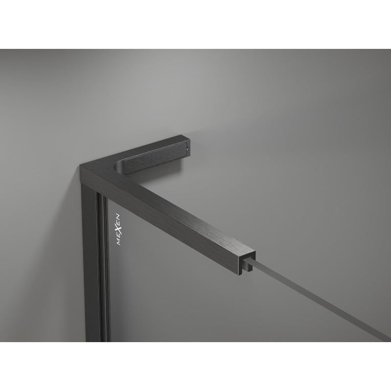 Mexen ensemble de supports d'angle en L pour parois de douche 10 mm, gris canon brossé - 800-07-66