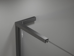 Mexen ensemble de supports d'angle en L pour parois de douche 10 mm, gris canon brossé - 800-07-66