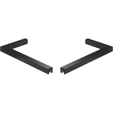 Mexen ensemble de supports angulaires en L pour parois de douche 10 mm, noir - 800-07-70