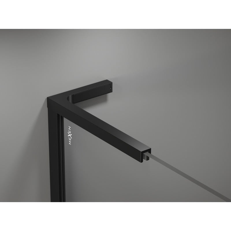 Mexen ensemble de supports angulaires en L pour parois de douche 10 mm, noir - 800-07-70