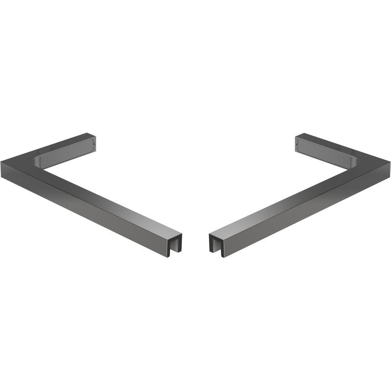 Mexen ensemble de supports angulaires en L pour parois de douche 10 mm, noir - 800-07-95