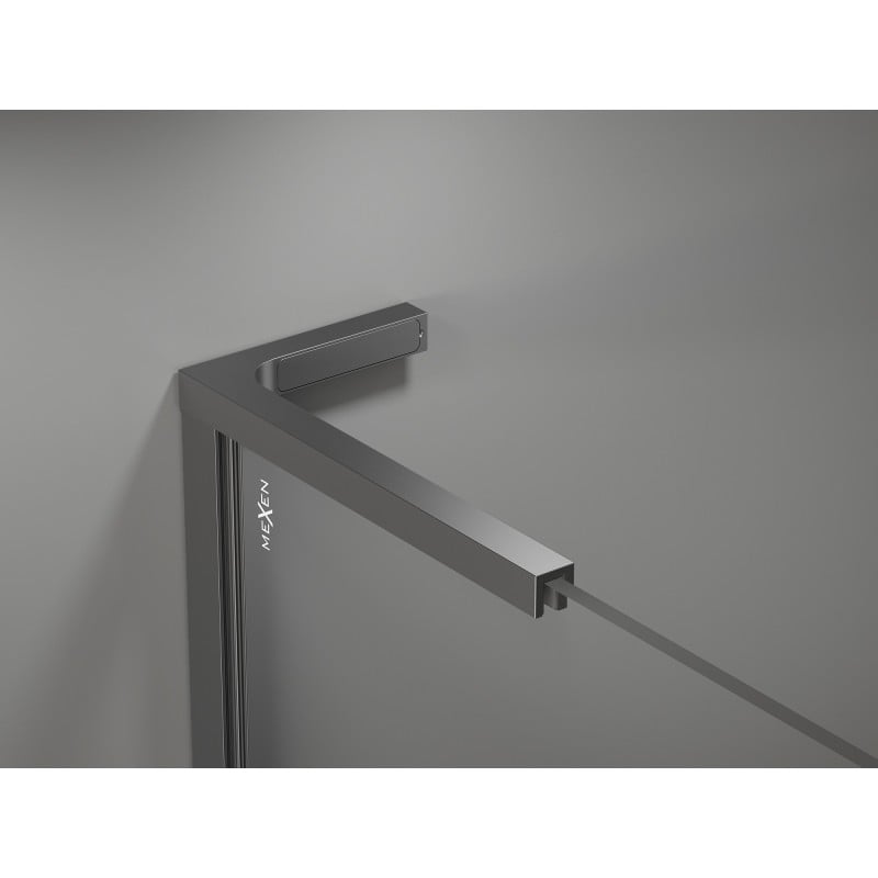 Mexen ensemble de supports angulaires en L pour parois de douche 10 mm, noir - 800-07-95